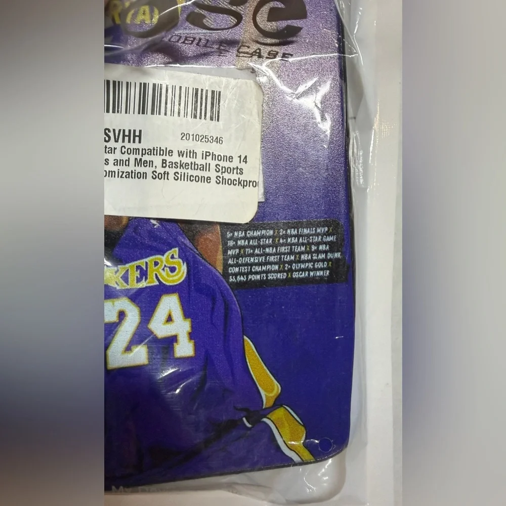 Kobe Bryant Los Angeles‎ Lakers Purple Themed iPhone 14 Silicone Phone Case